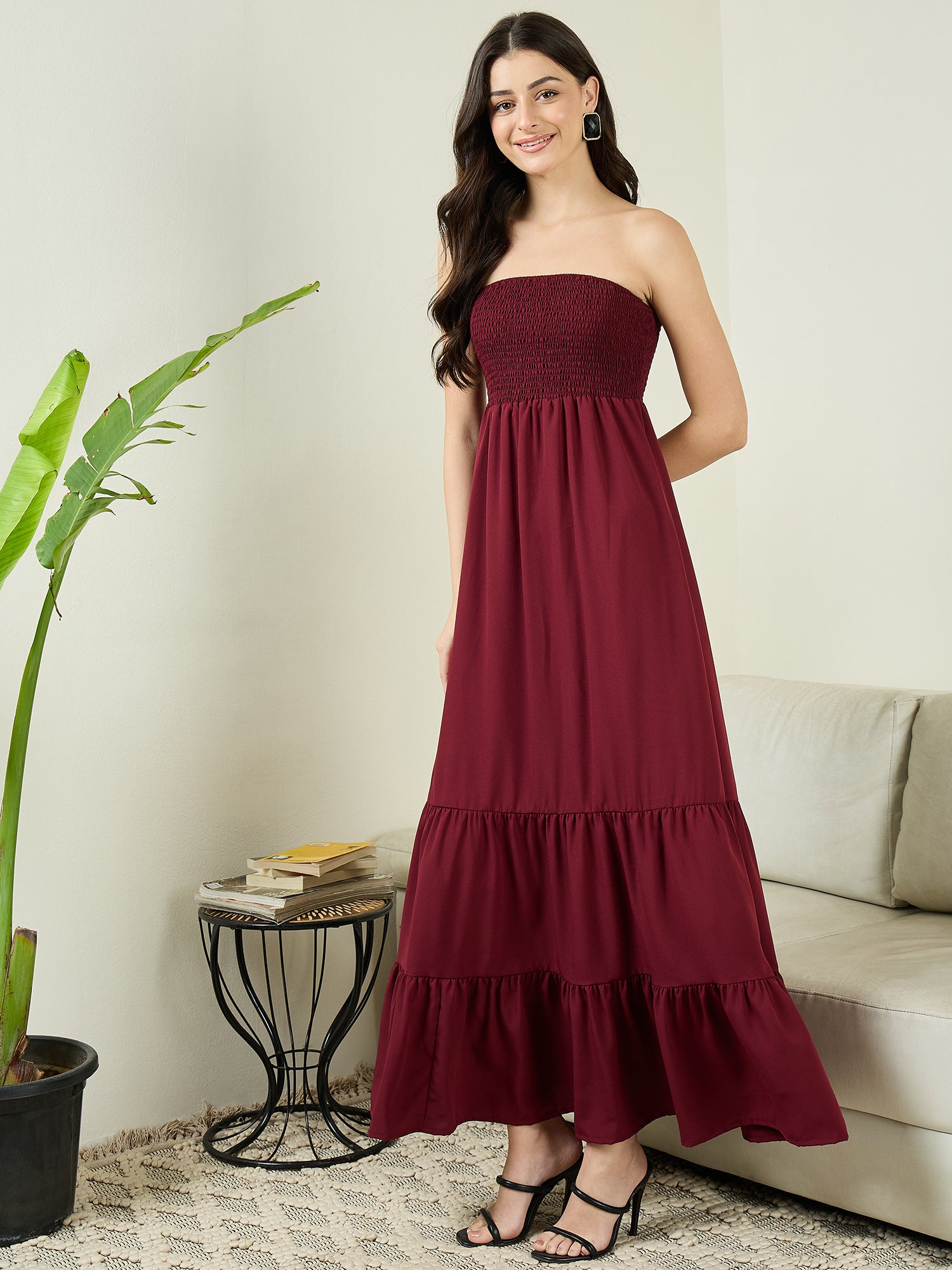 Strapless Smocked Maxi Dress