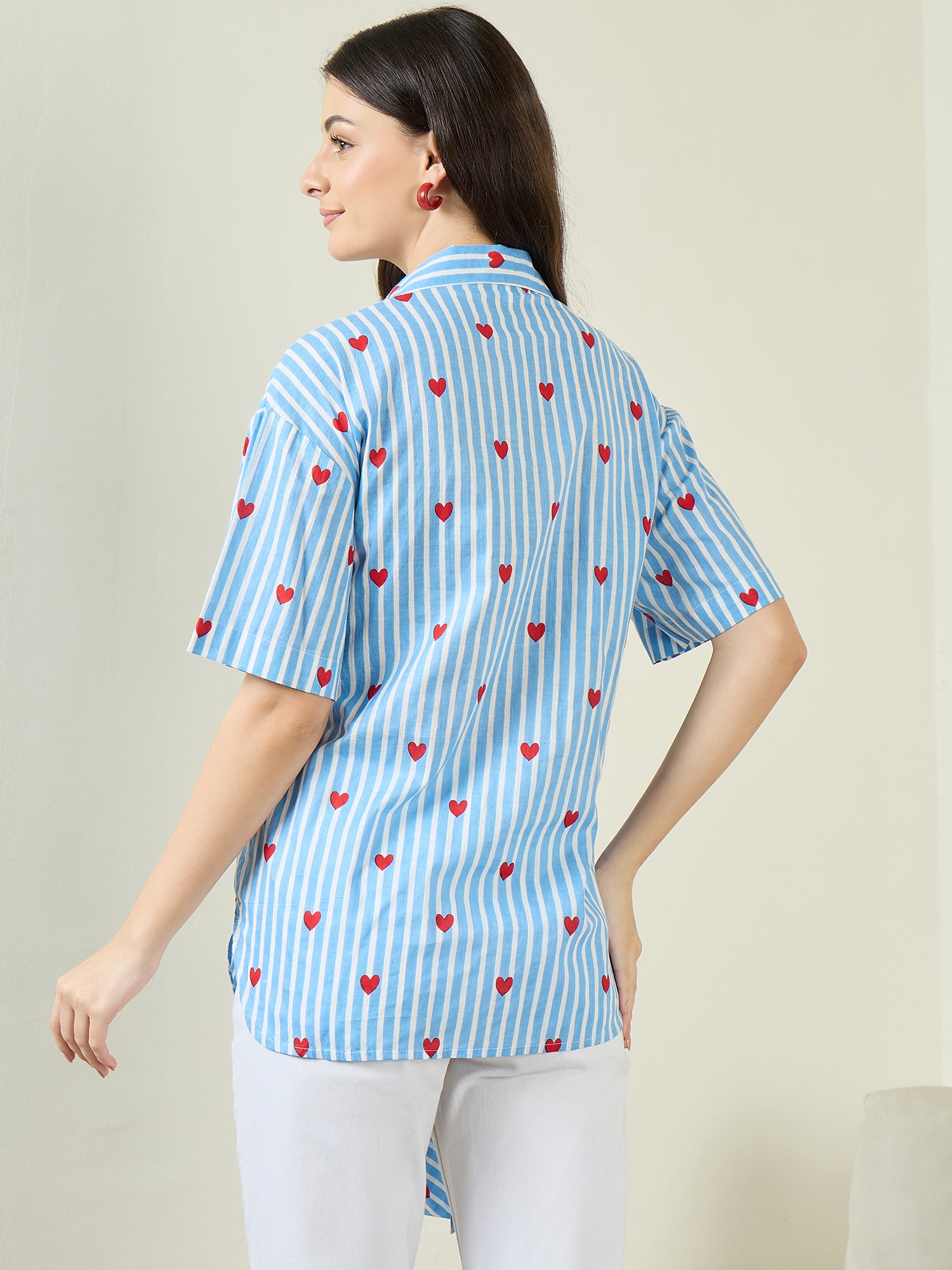 Front Tie-Up Cotton Shirt - Uptownie