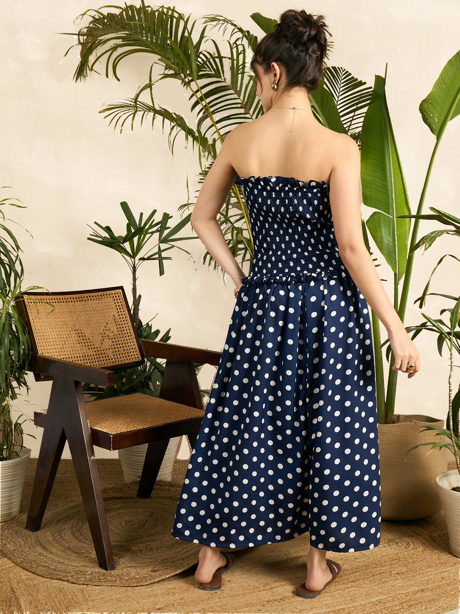 Smocked Drop Waist Off Shoulder Dress