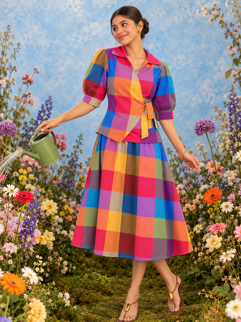 Pure Cotton Wrap-Tie Co-ord Set