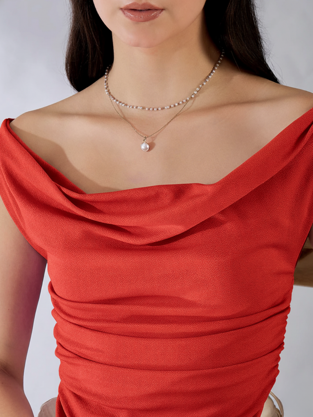 Stretchable Cotton Draped Crop Top