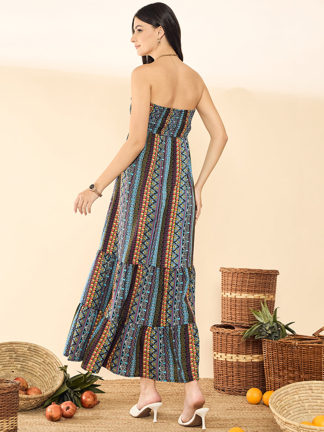 Strapless Smocked Maxi Dress