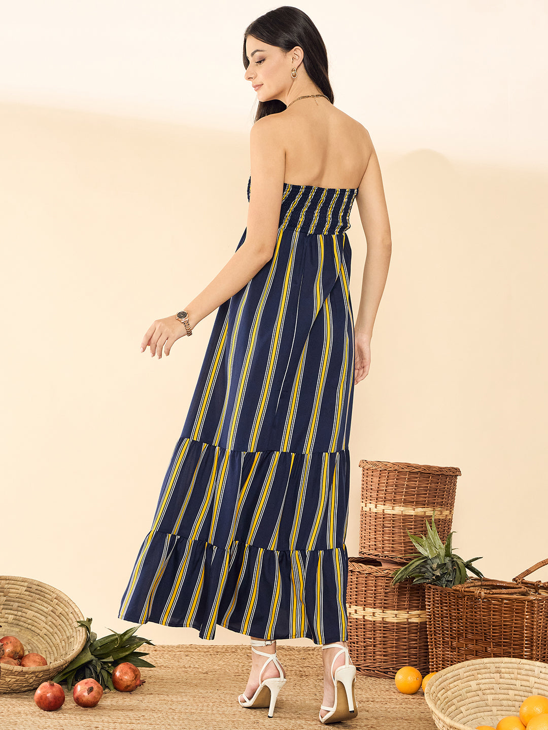 Strapless Smocked Maxi Dress