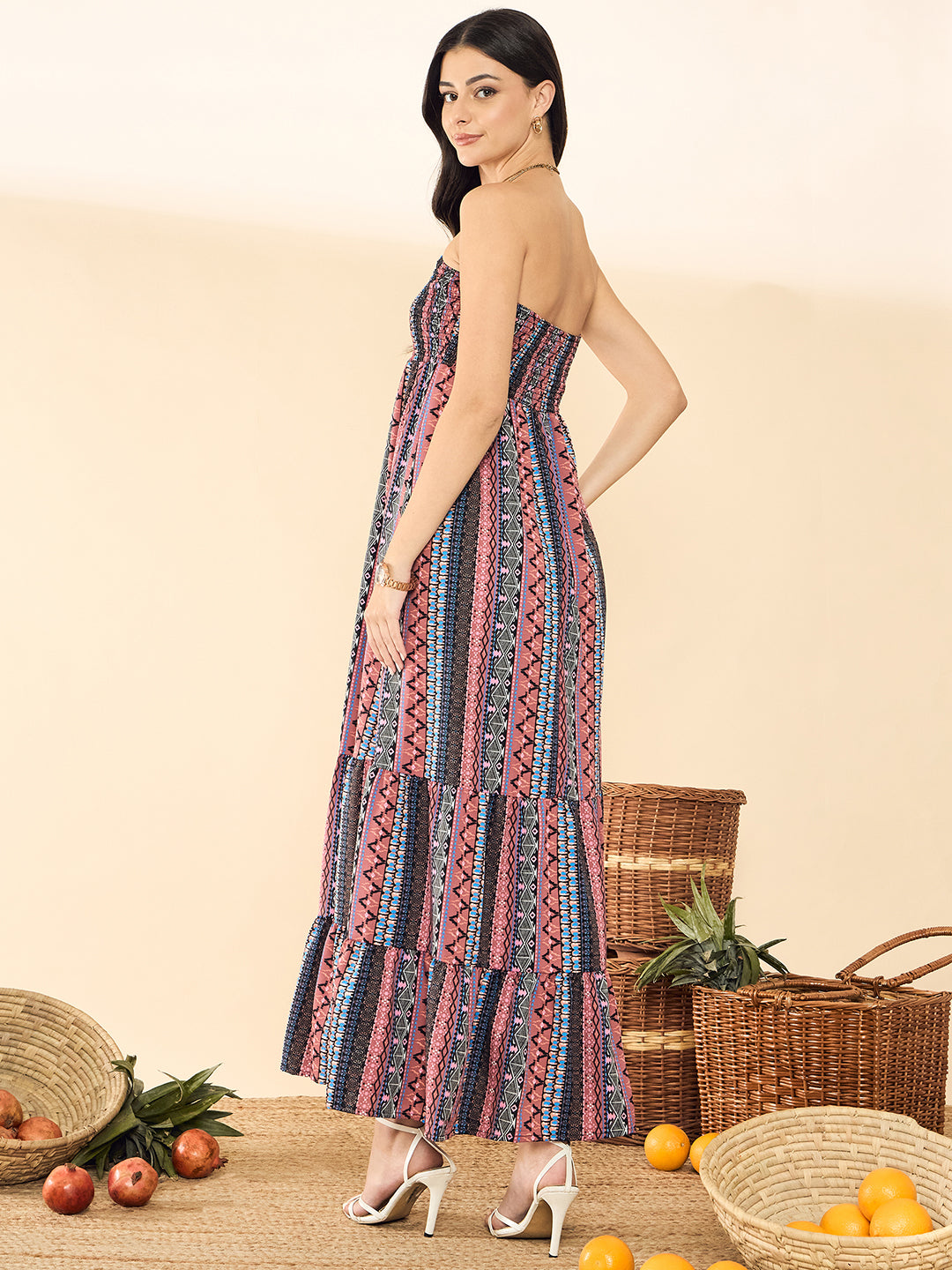 Strapless Smocked Maxi Dress