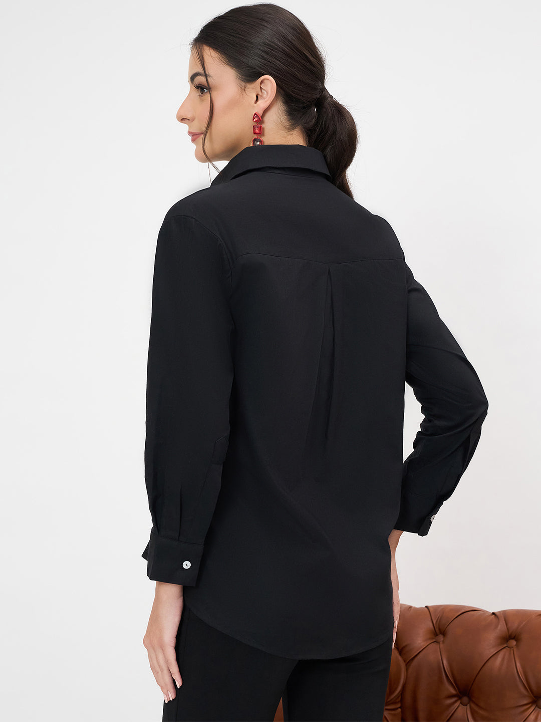 Side Tie-Up Cotton Shirt