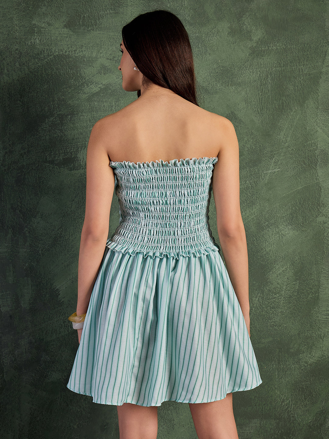 Pure Linen Strapless Mini Dress