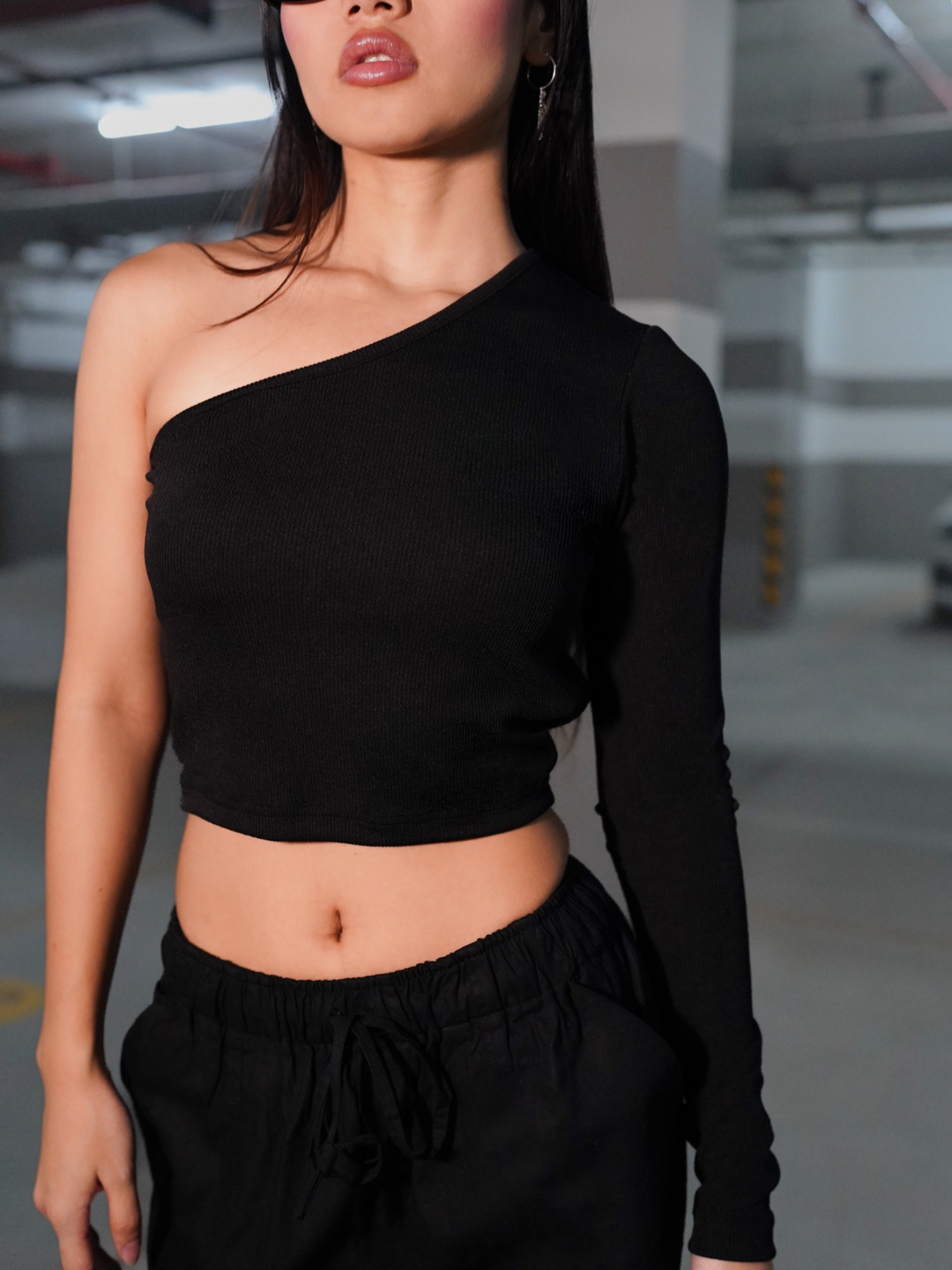 Stretchable Ribbed Top with Back Cut Outs - Uptownie