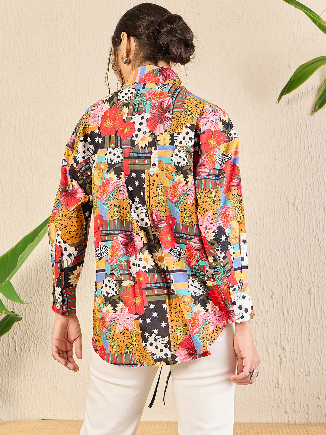 Printed Tie-Up Full Sleeve Cotton Shirt - Uptownie