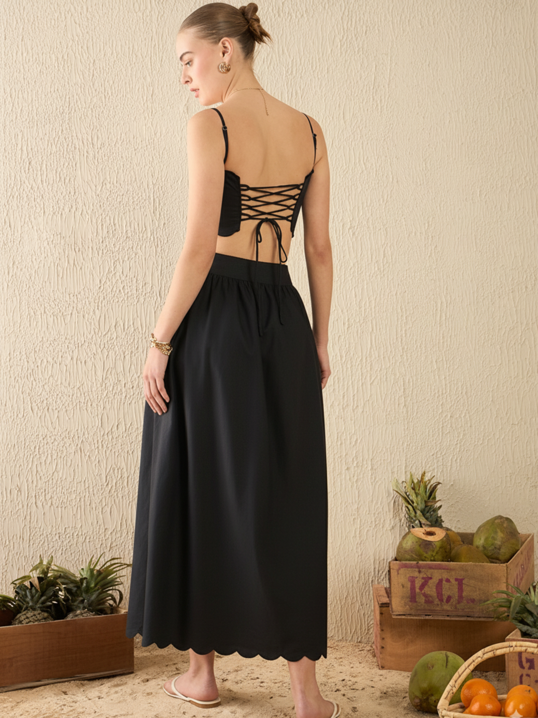 scalloped fit and flare dress French Tulle Fit-and-Flare Wedding Dress With Scalloped Train