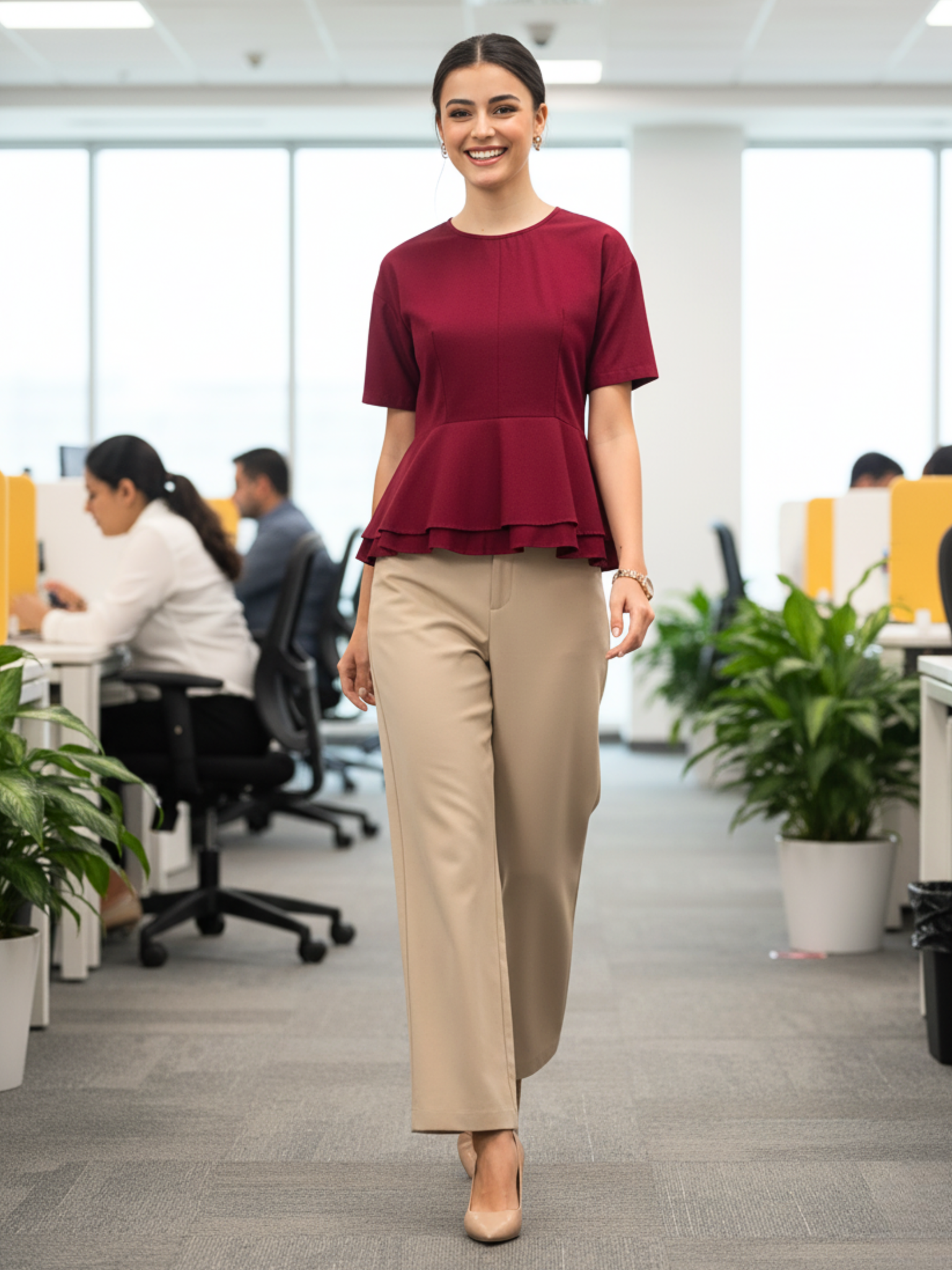 Pure Cotton Layered Peplum Top