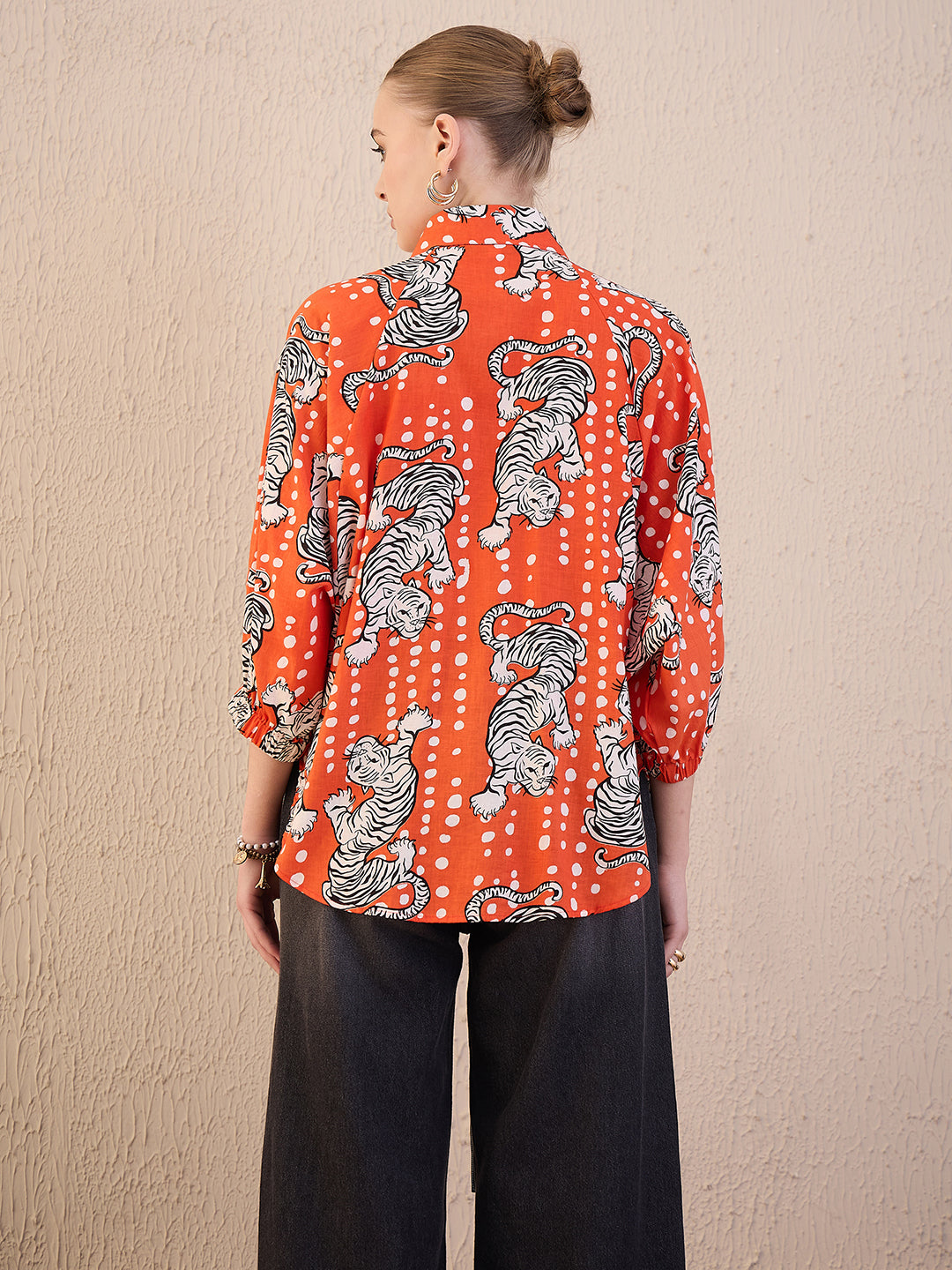 Printed Tie-Up Full Sleeve Cotton Shirt - Uptownie