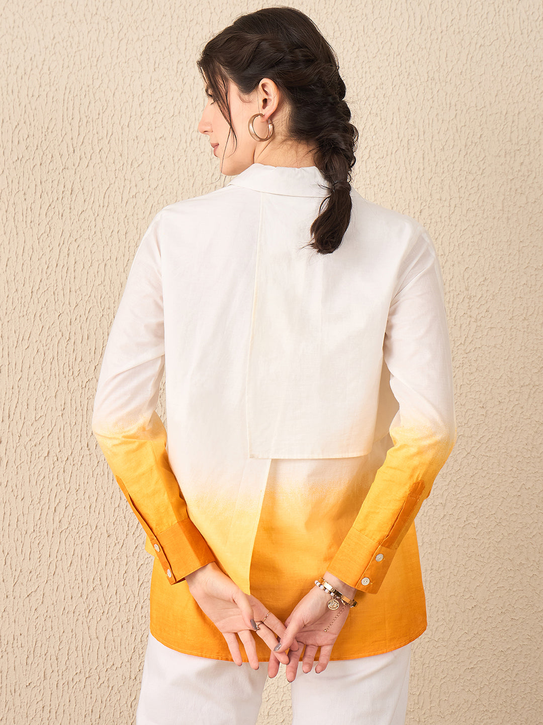 Ombre Panelled Cotton Shirt - Uptownie
