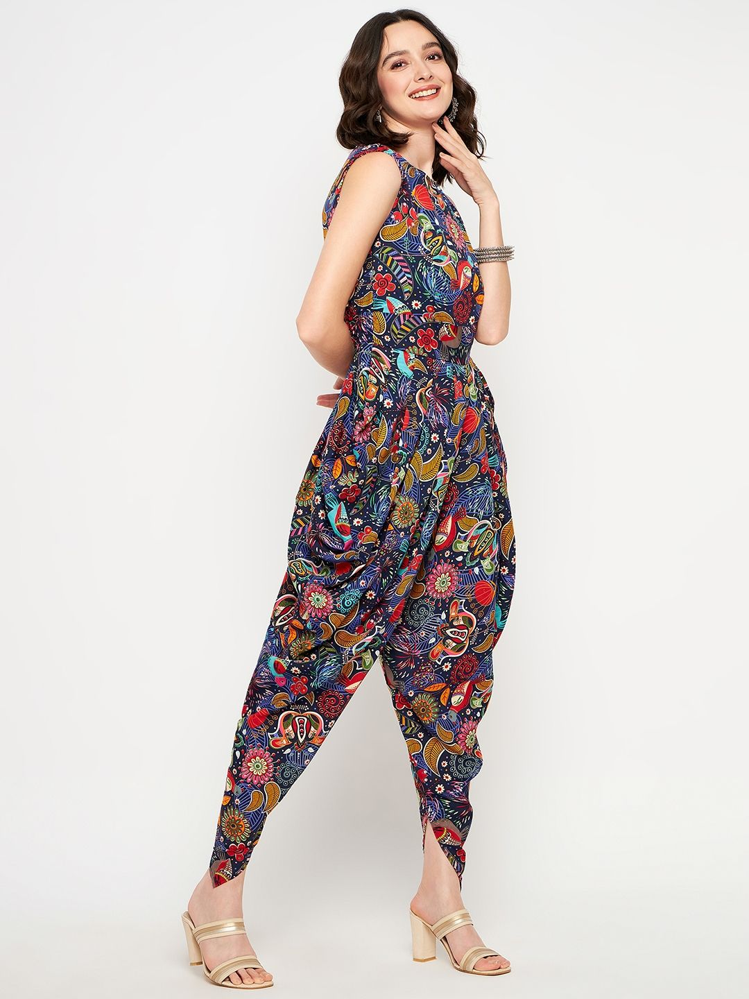 Elasticated Ethnic Dhoti Jumpsuit - Uptownie