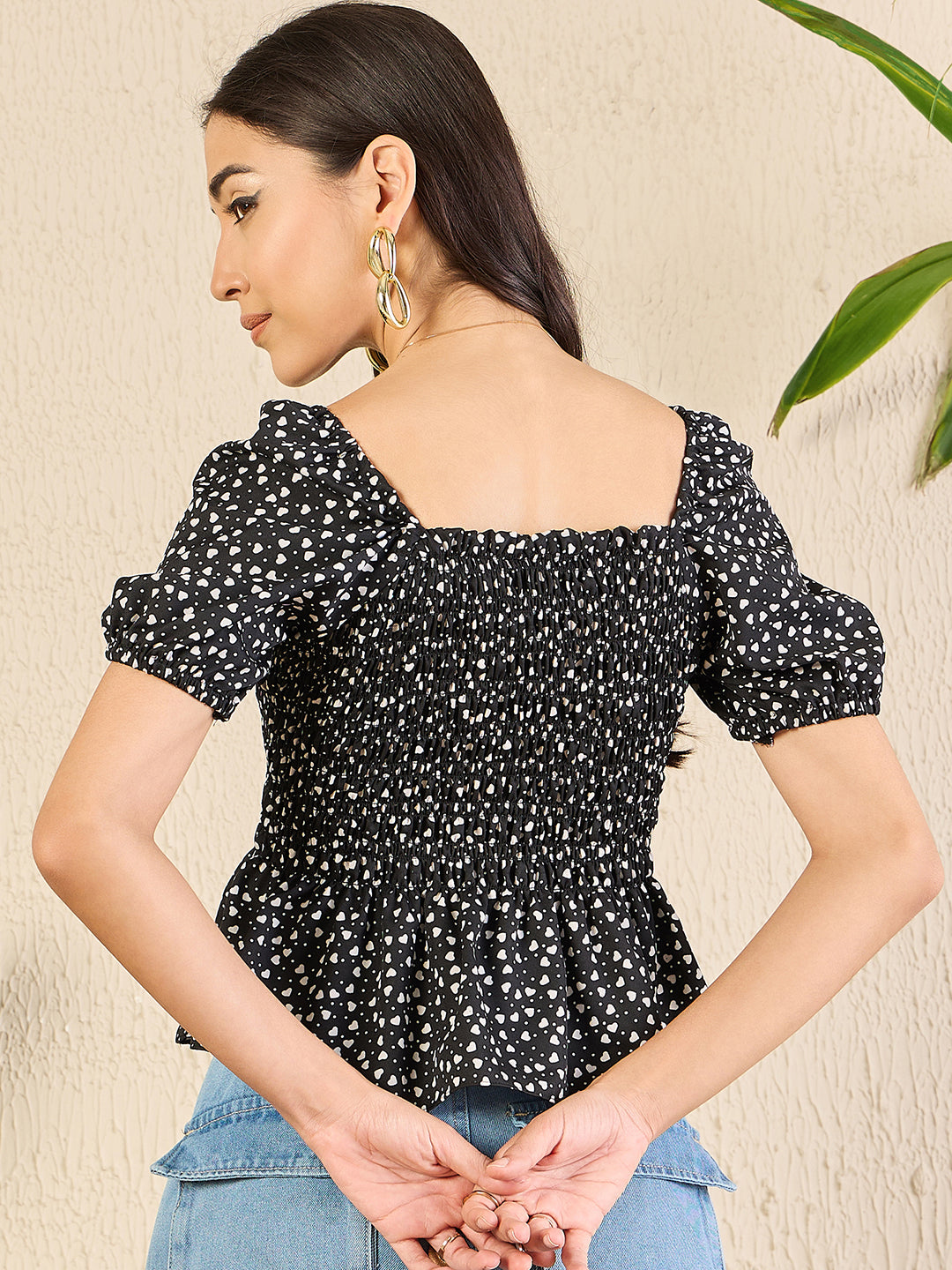 Smocked Peplum Top - Uptownie