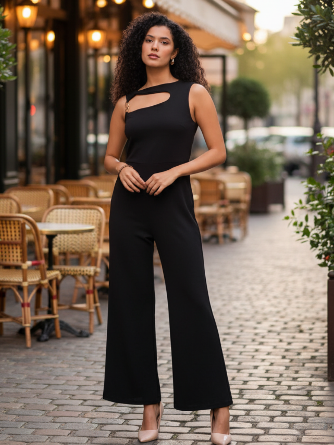 Golden Chain Cutout Jumpsuit