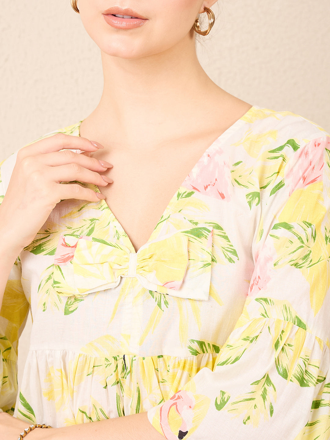 Bell Sleeve Cotton Peplum Top - Uptownie