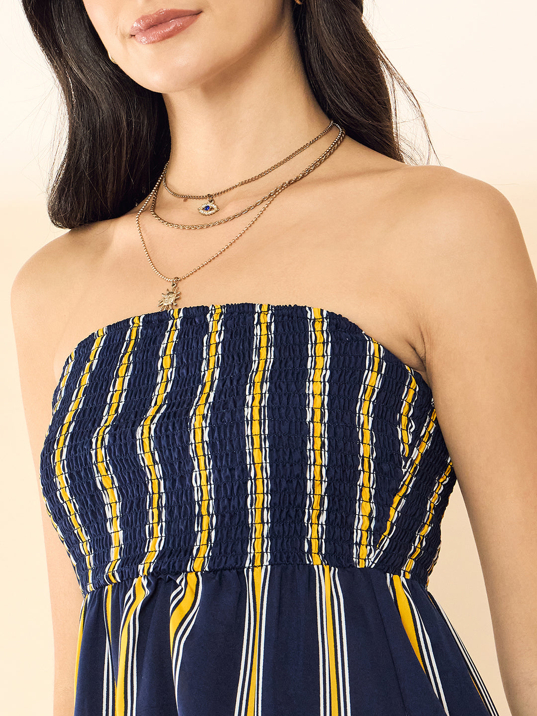 Strapless Smocked Maxi Dress