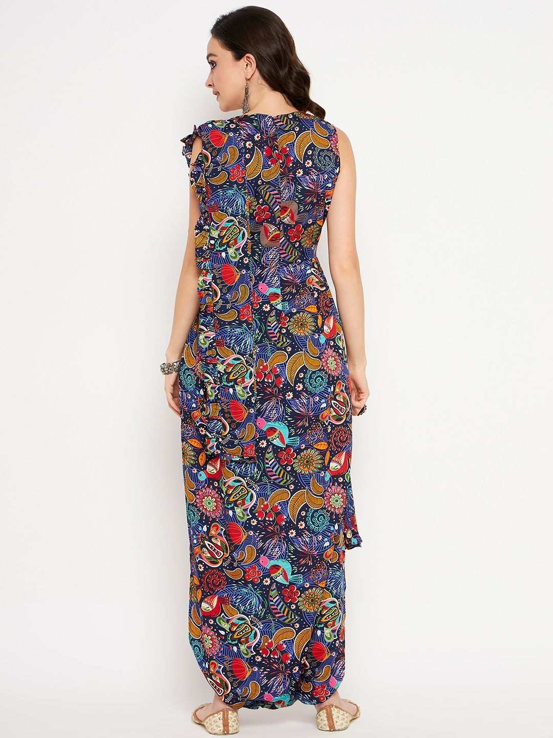 Dhoti Jumpsuit with Attached Dupatta - Uptownie