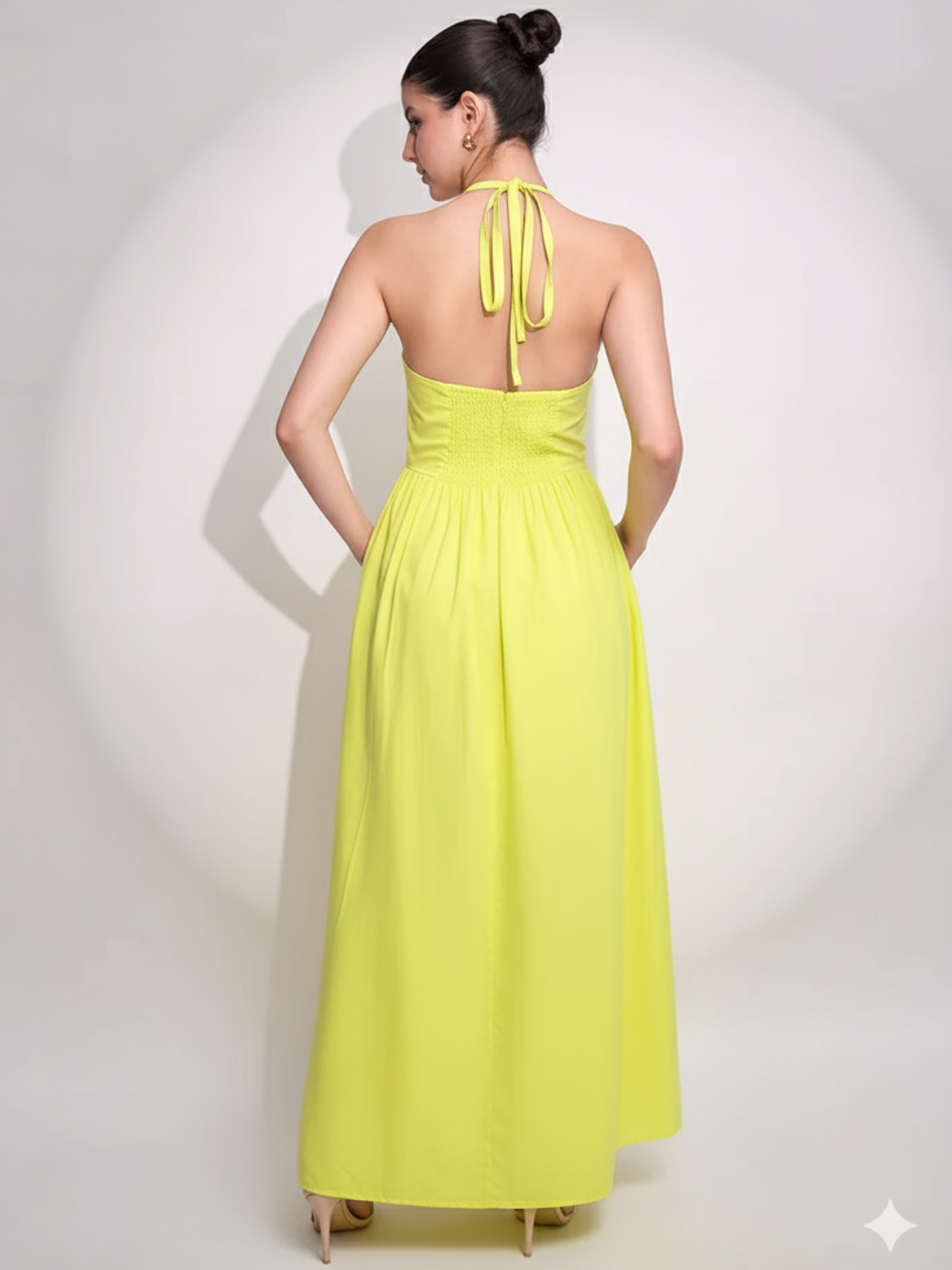 Halter Neck Cotton Maxi Dress