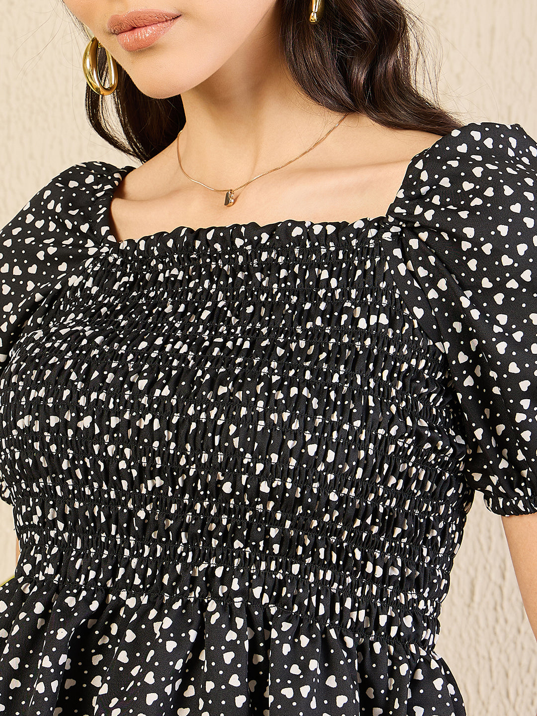 Smocked Peplum Top - Uptownie