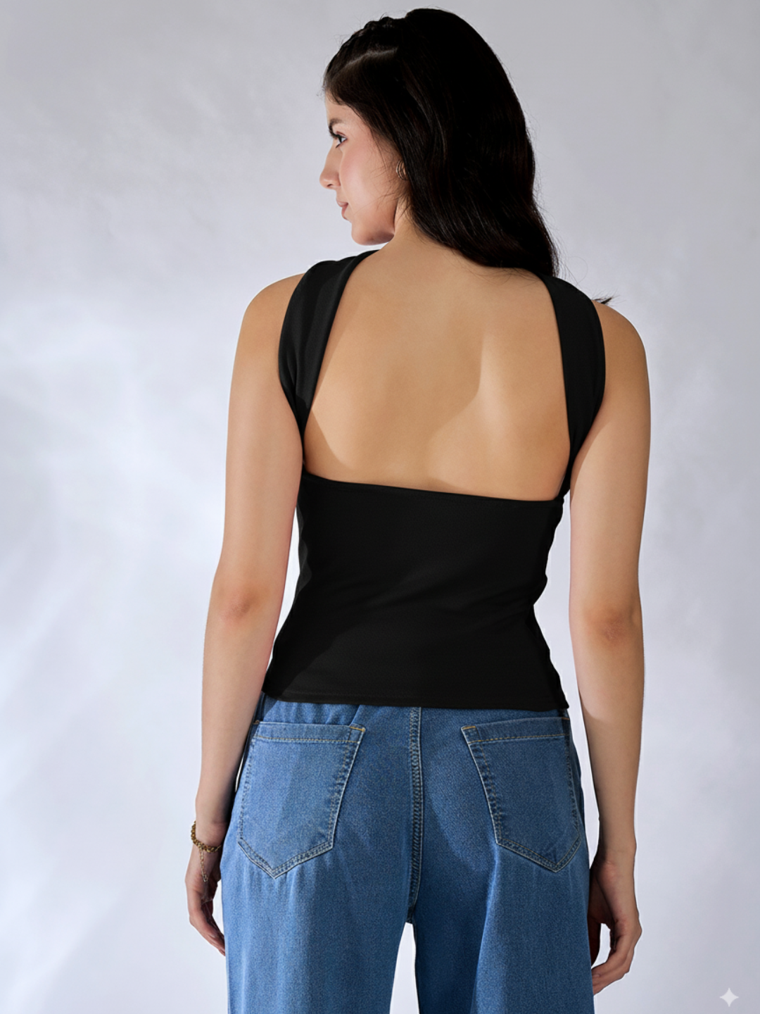 Stretchable Strapless Scarf Neck Top - Uptownie