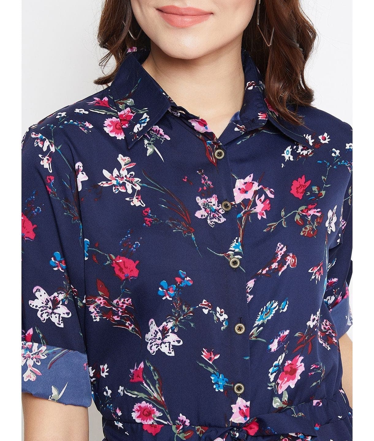 Floral Roll Up Jumpsuit - Uptownie