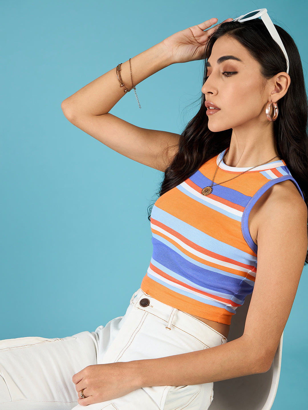 Stretchable Ribbed Sleeveless Crop Top - Uptownie