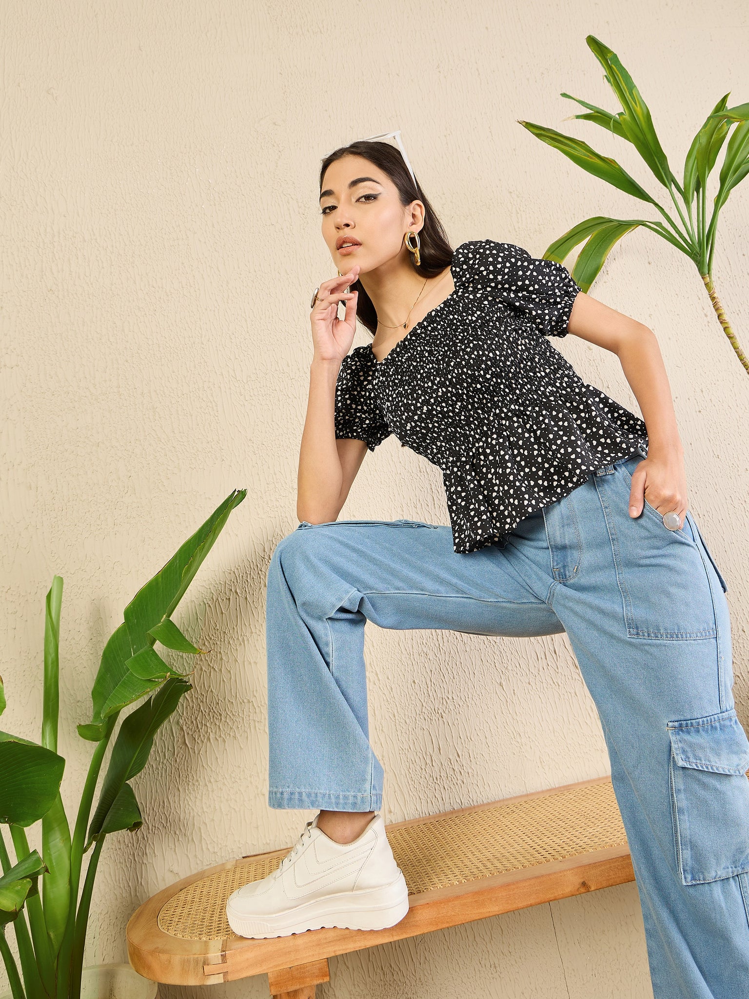 Smocked Peplum Top - Uptownie