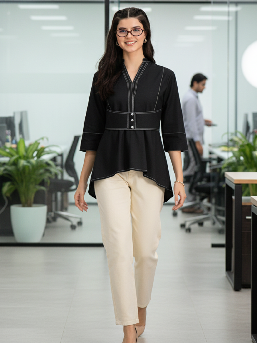 Corset Panelled Cotton Shirt