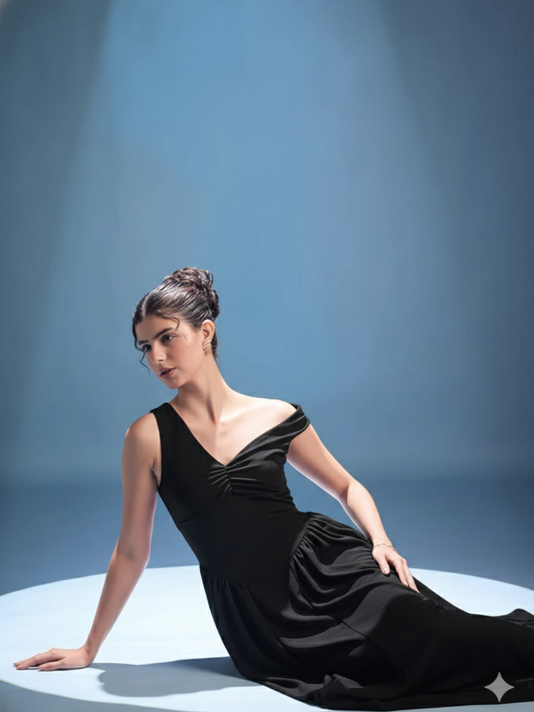 Stretchable One Shoulder Drop Waist Maxi Dress