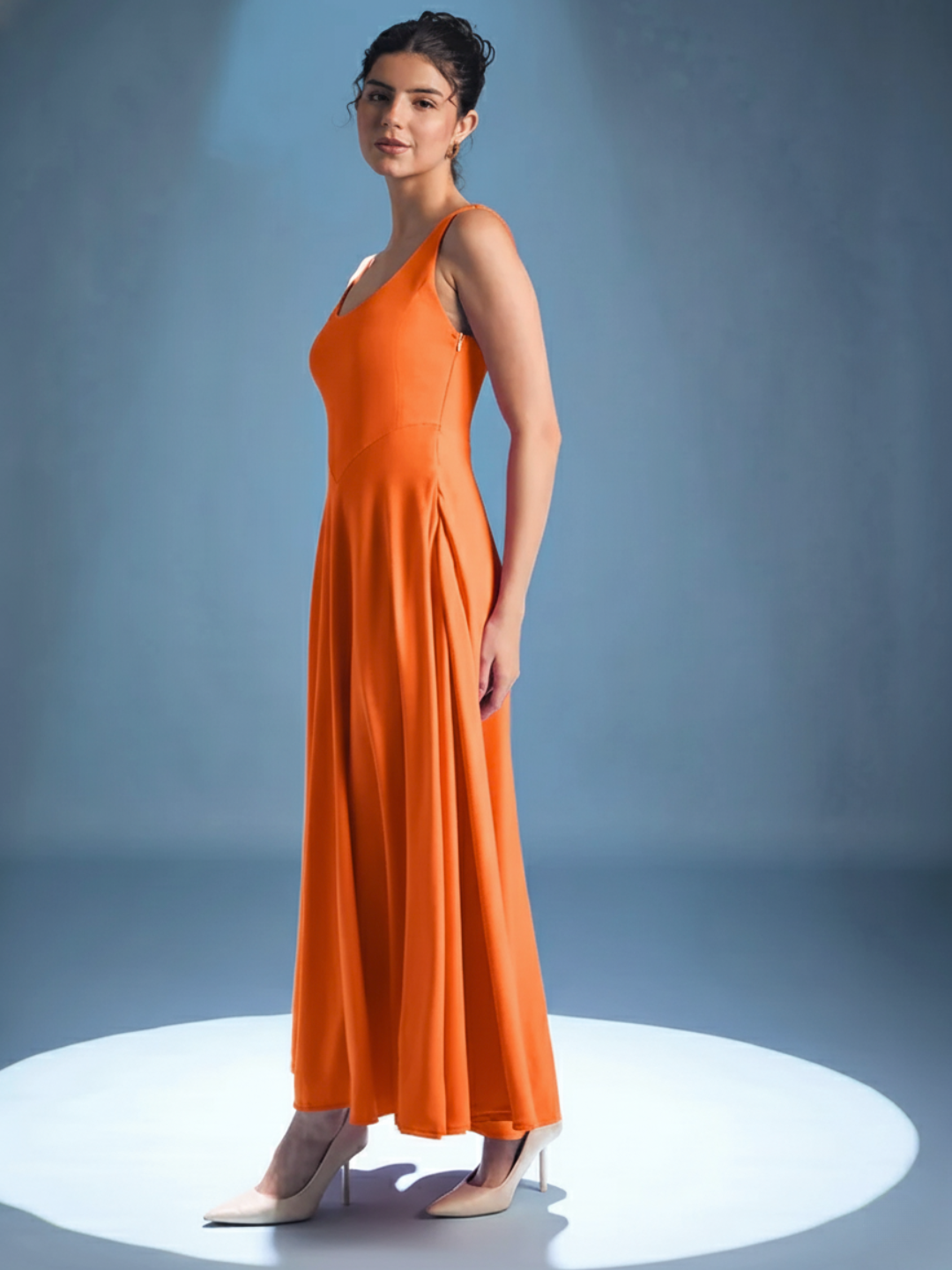 Stretchable Corset Fit & Flare Midi Dress