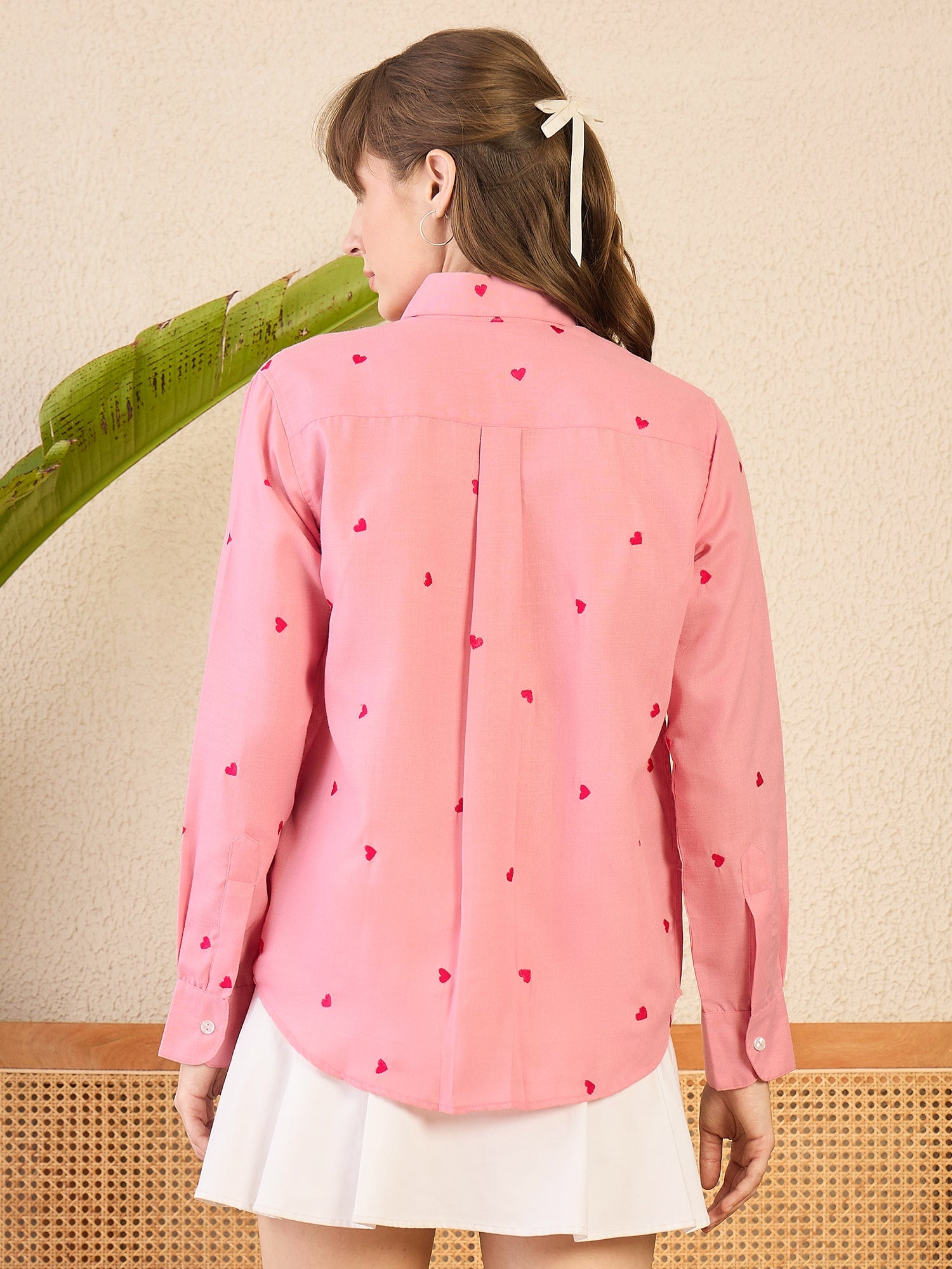 All Over Embroidered Linen Shirt - Uptownie