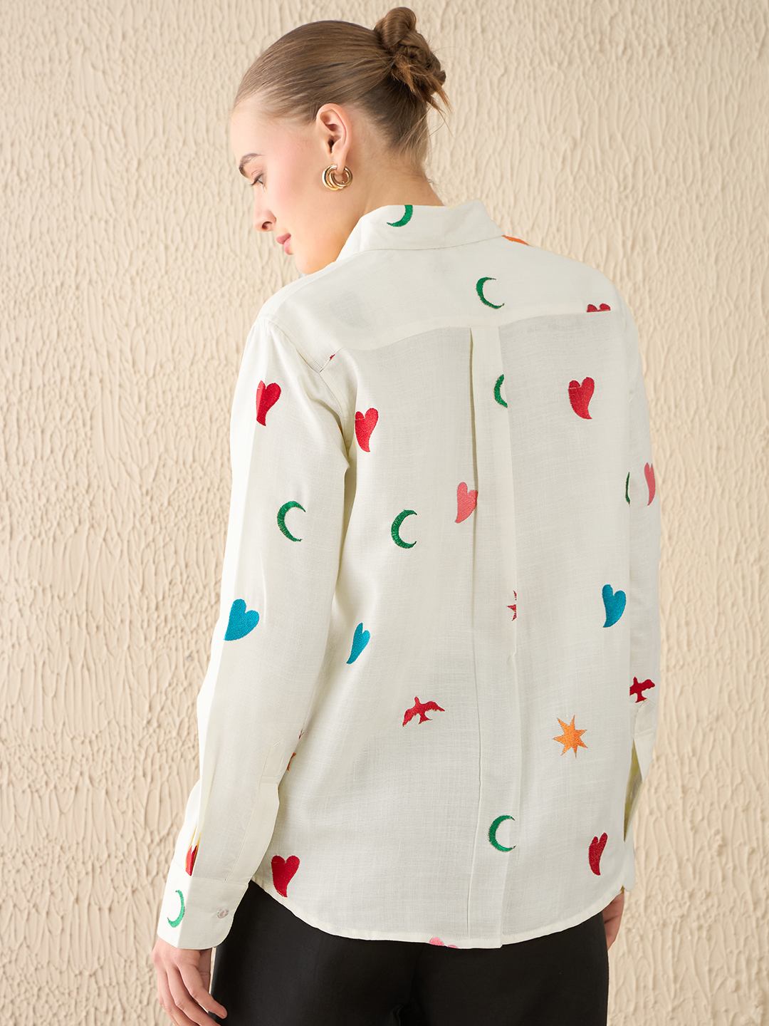 All Over Embroidered Cotton Shirt - Uptownie