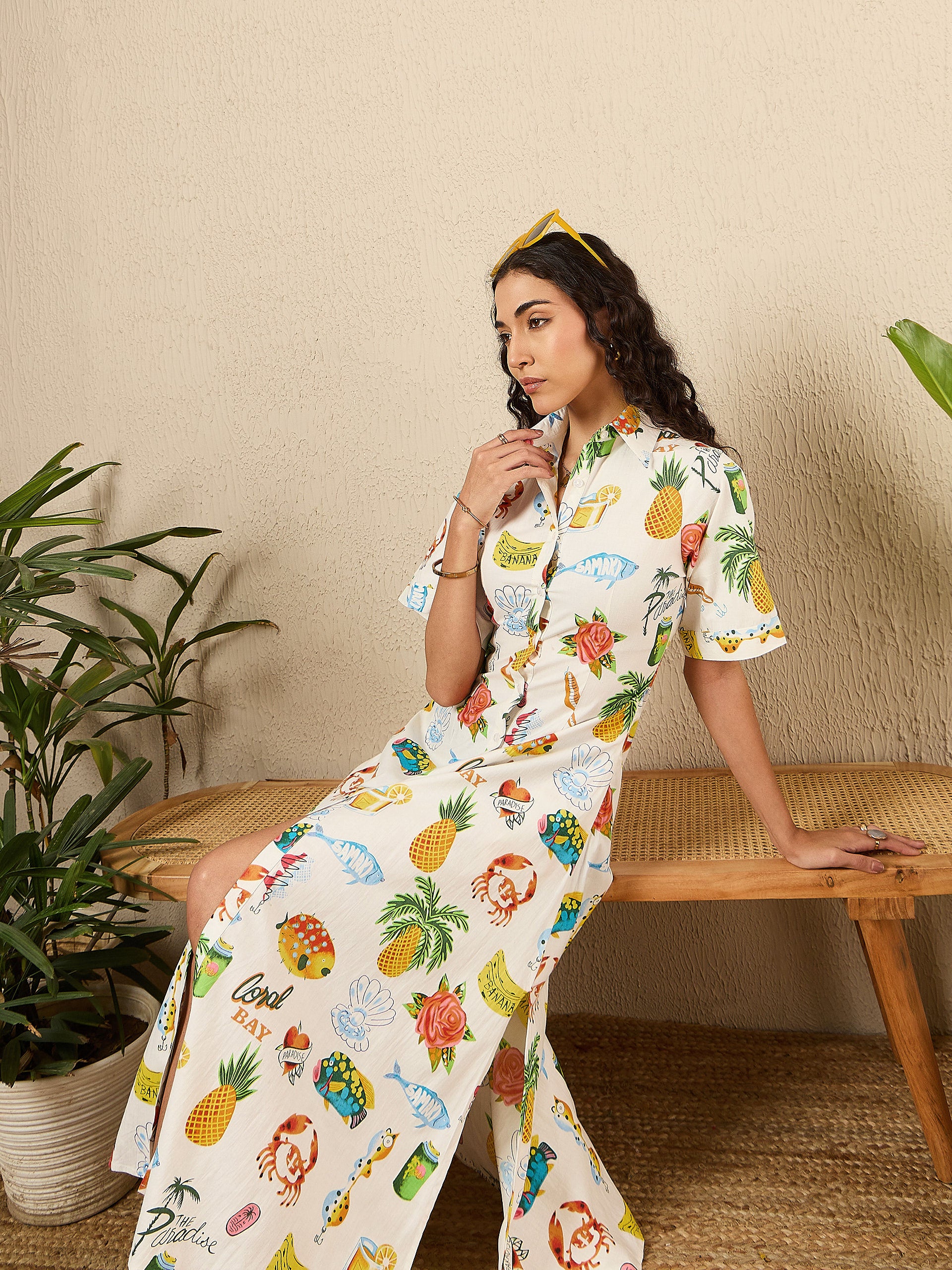 cotton fit and flare shirt dress Seamed Fit + Flare Shirt Dress Glamour Farms Boutique