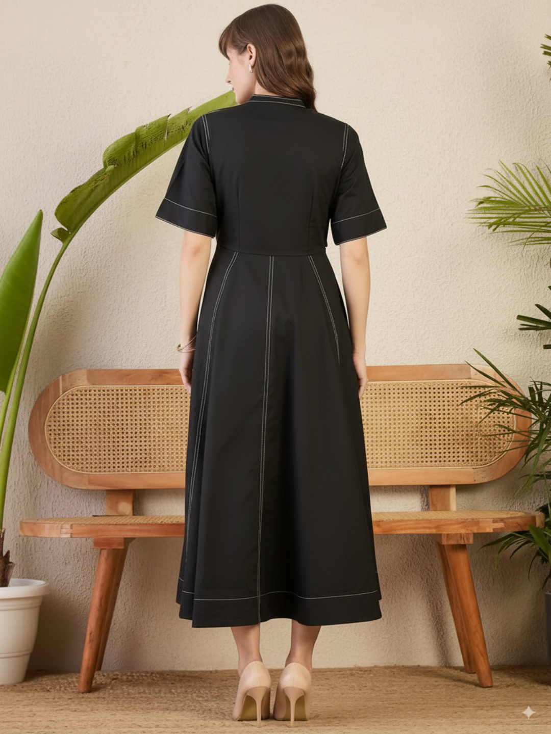 Corset Panelled Midi Dress