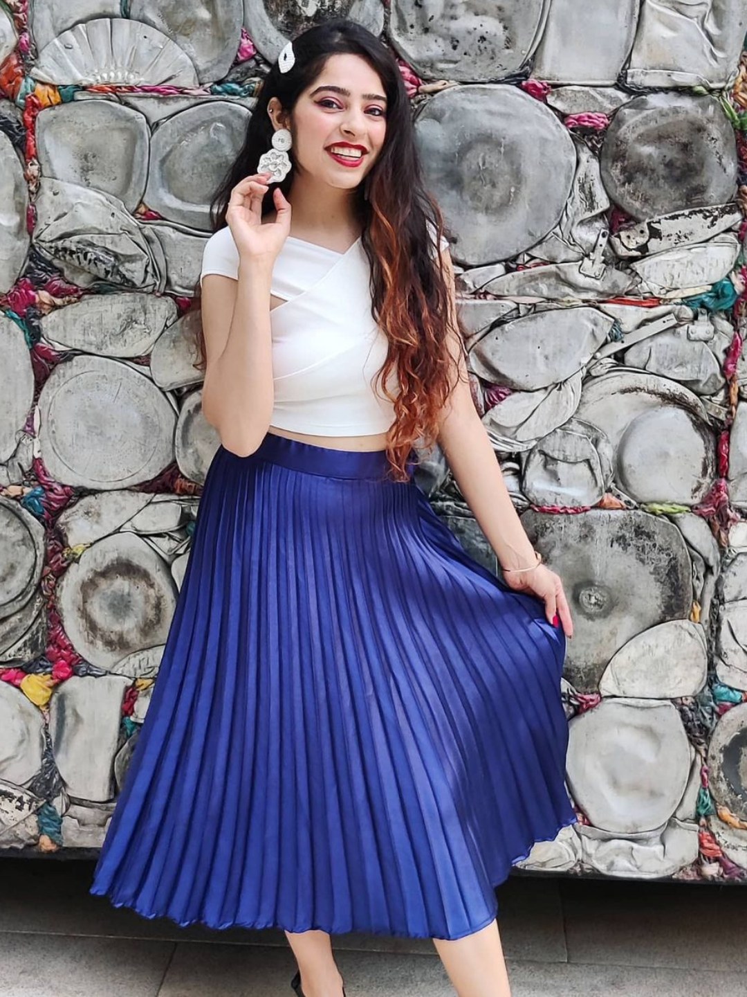 Pleated Midi Skirt - Uptownie