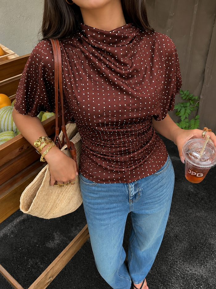 Stretchable Drape Neck Top