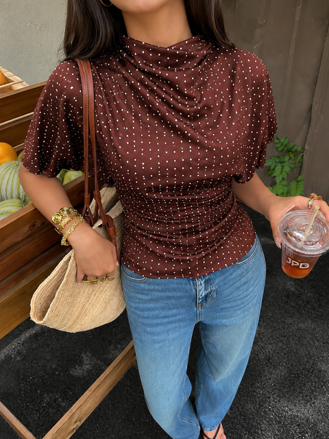 Stretchable Drape Neck Top