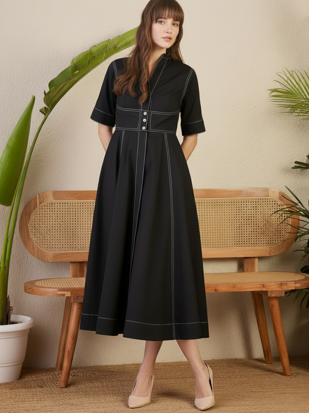 Panelled Corset Midi Dress Panelled Corset Midi Dress