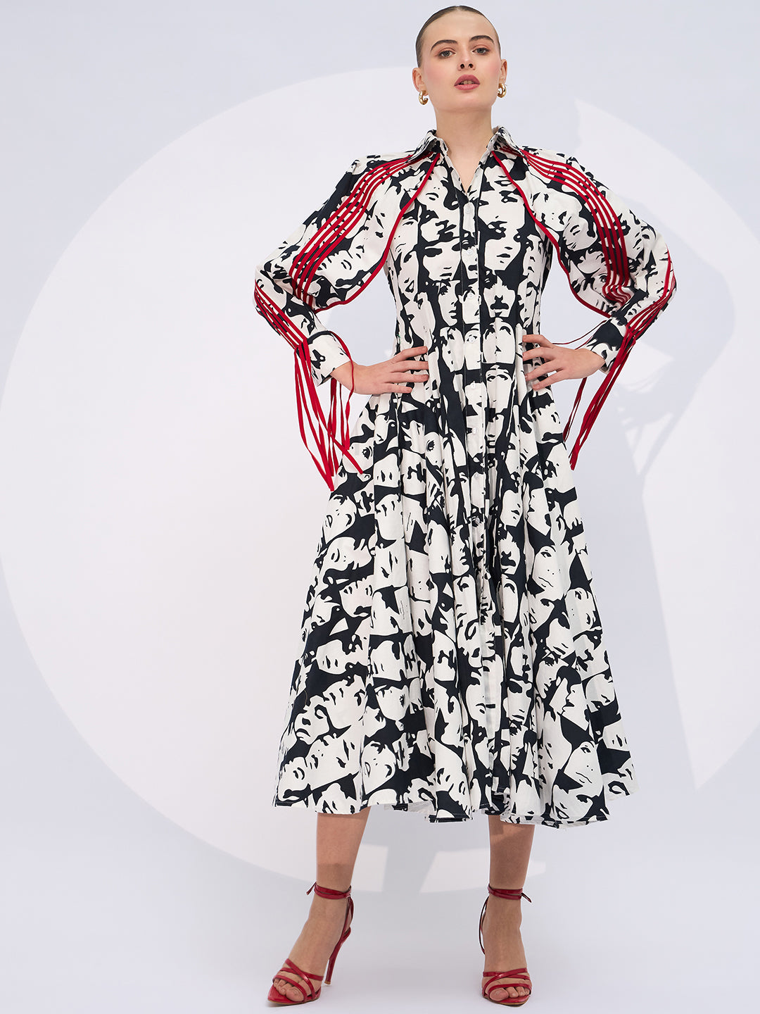 Cape Sleeves Midi Dress - Uptownie