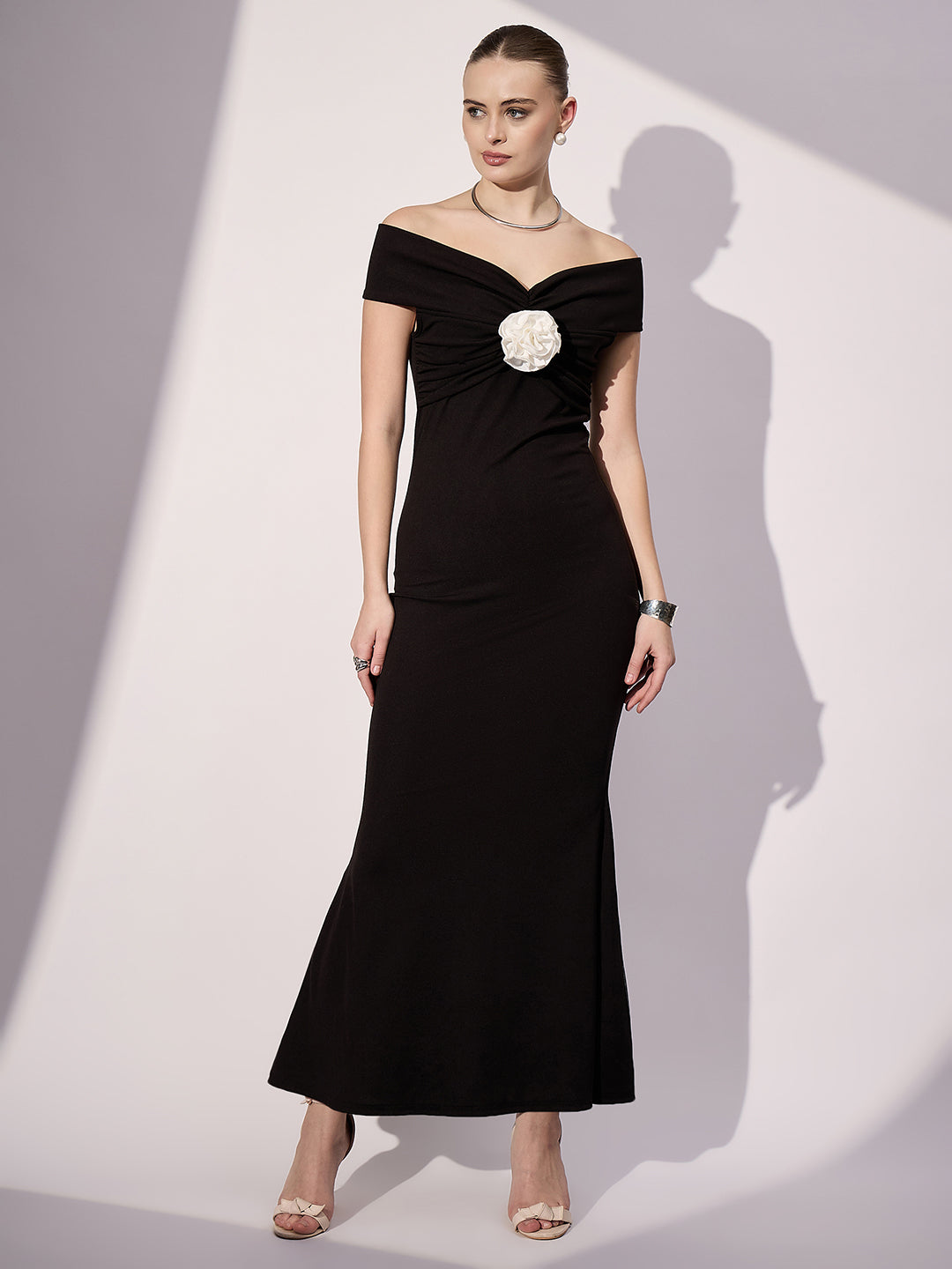 Off Shoulder Rose Dress - Uptownie