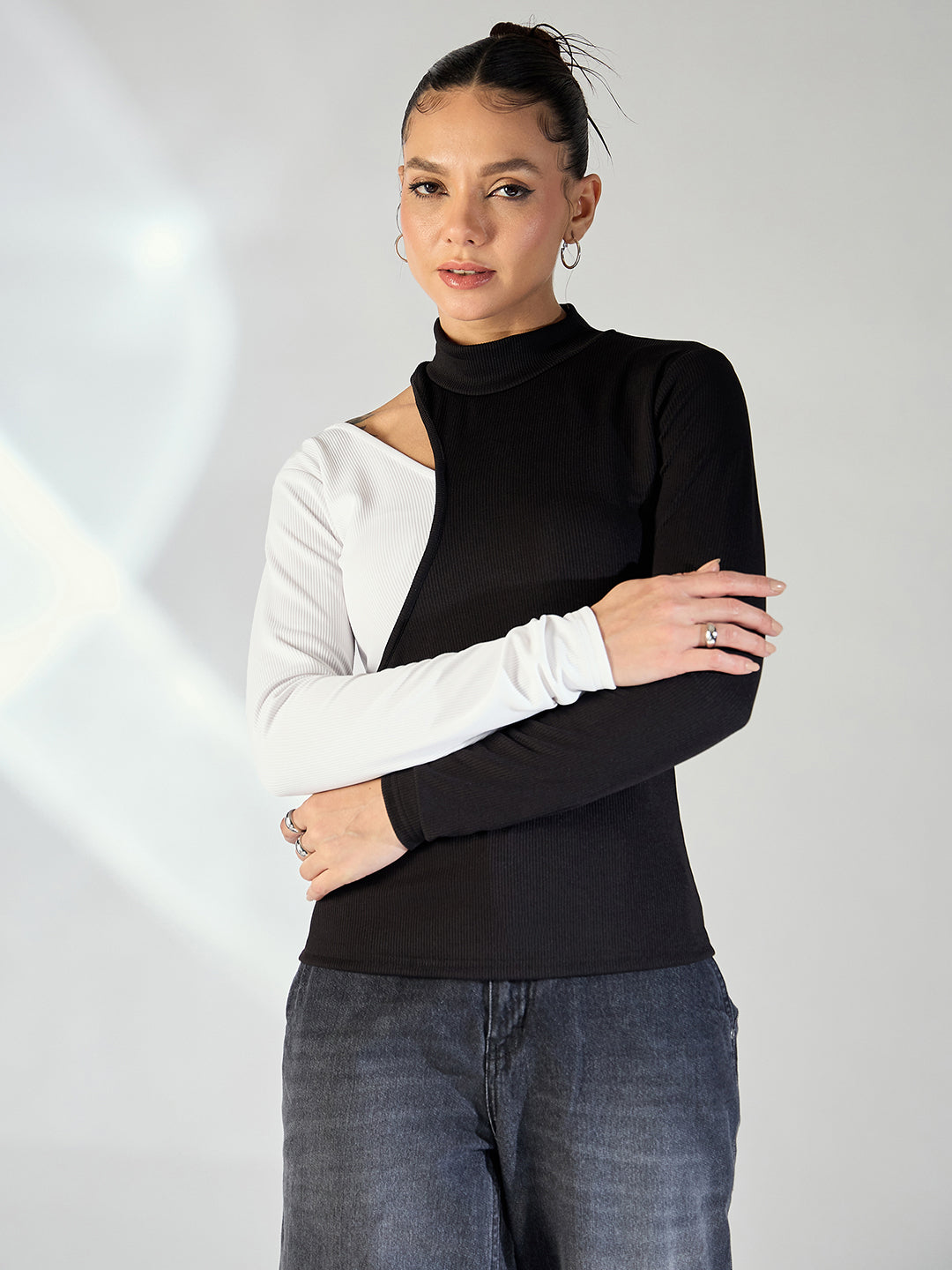 Dual Tone Cutout Top - Uptownie