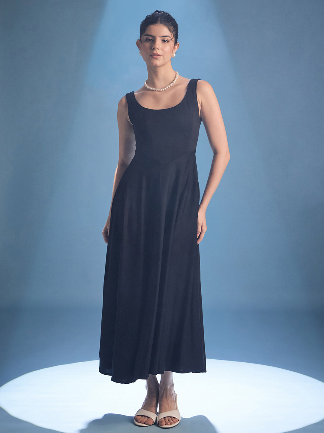 Corset Fit & Flare Midi Dress - Uptownie
