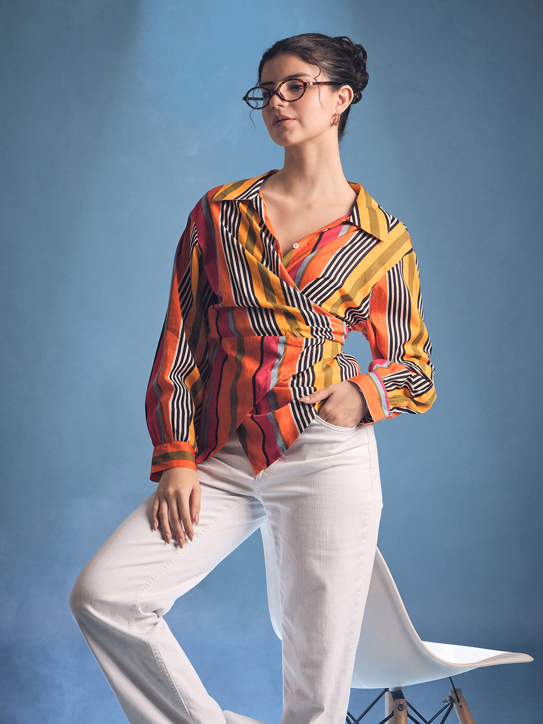 Cotton Wrap Shirt - Uptownie
