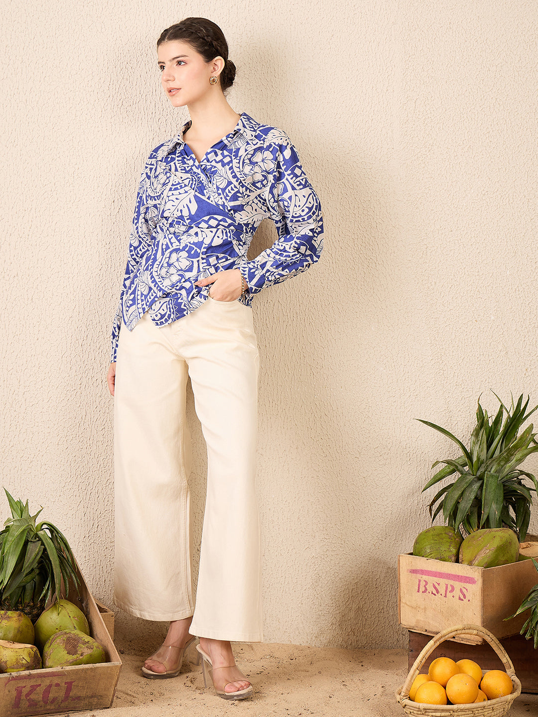 Cotton Wrap Shirt - Uptownie