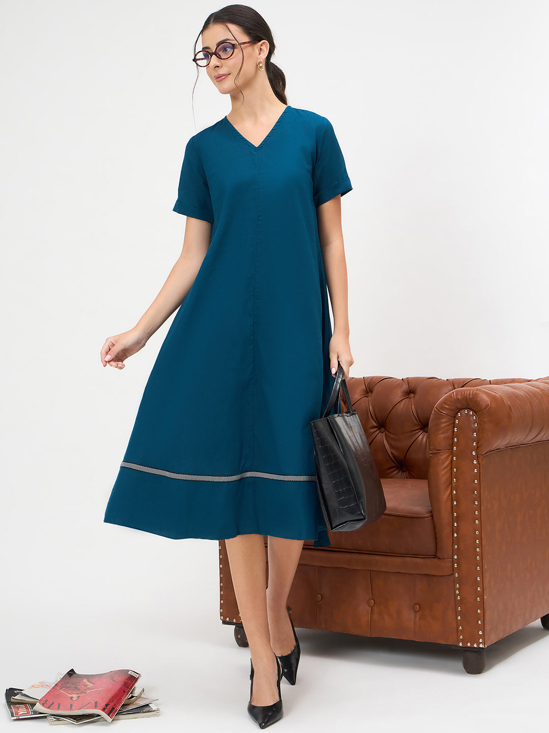 Pure Cotton A-Line Midi Dress