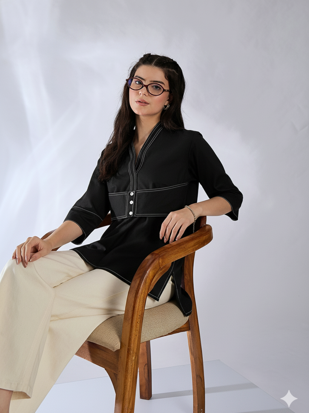 Corset Panelled Cotton Shirt