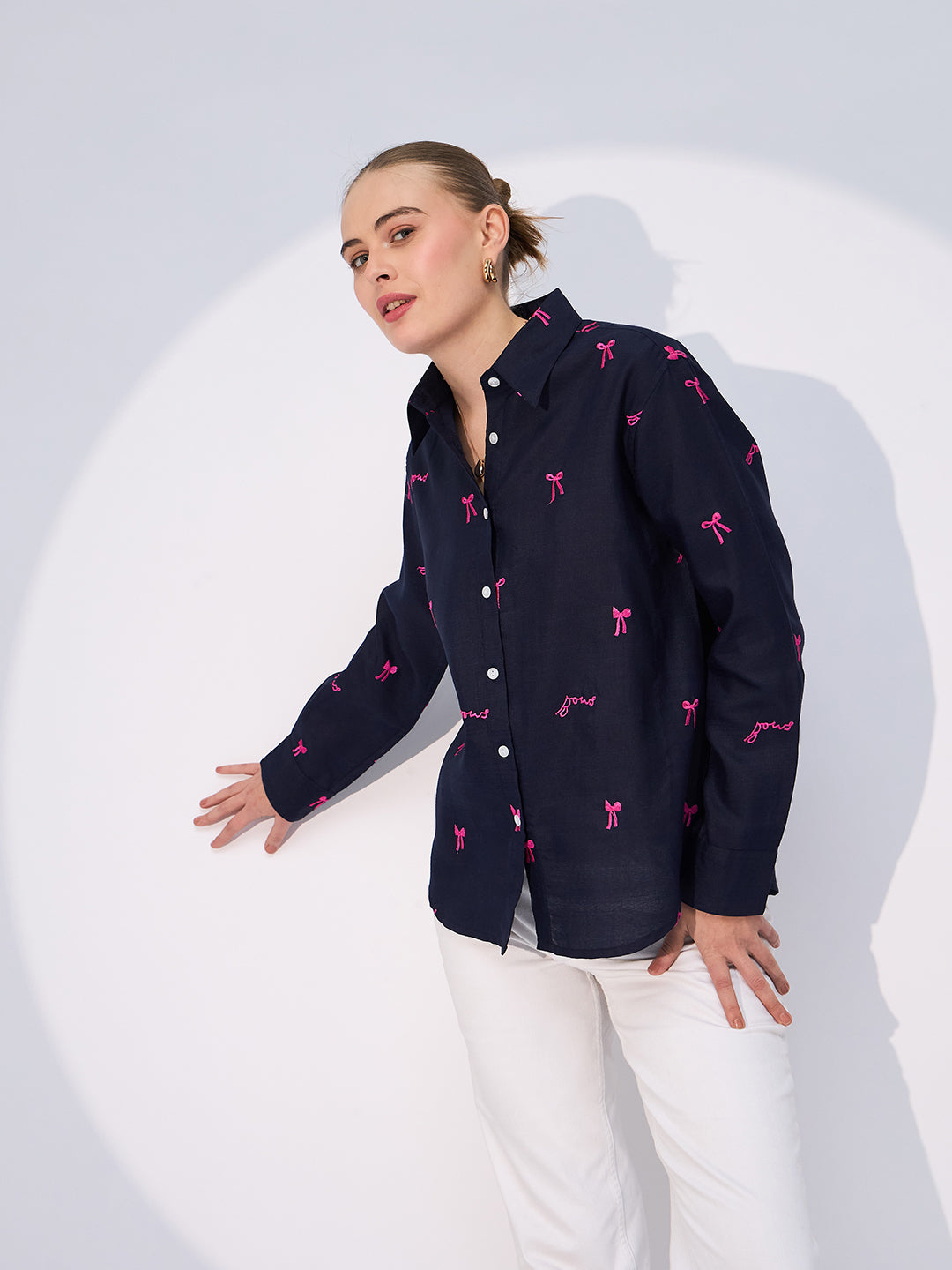 All Over Embroidered Cotton Shirt - Uptownie