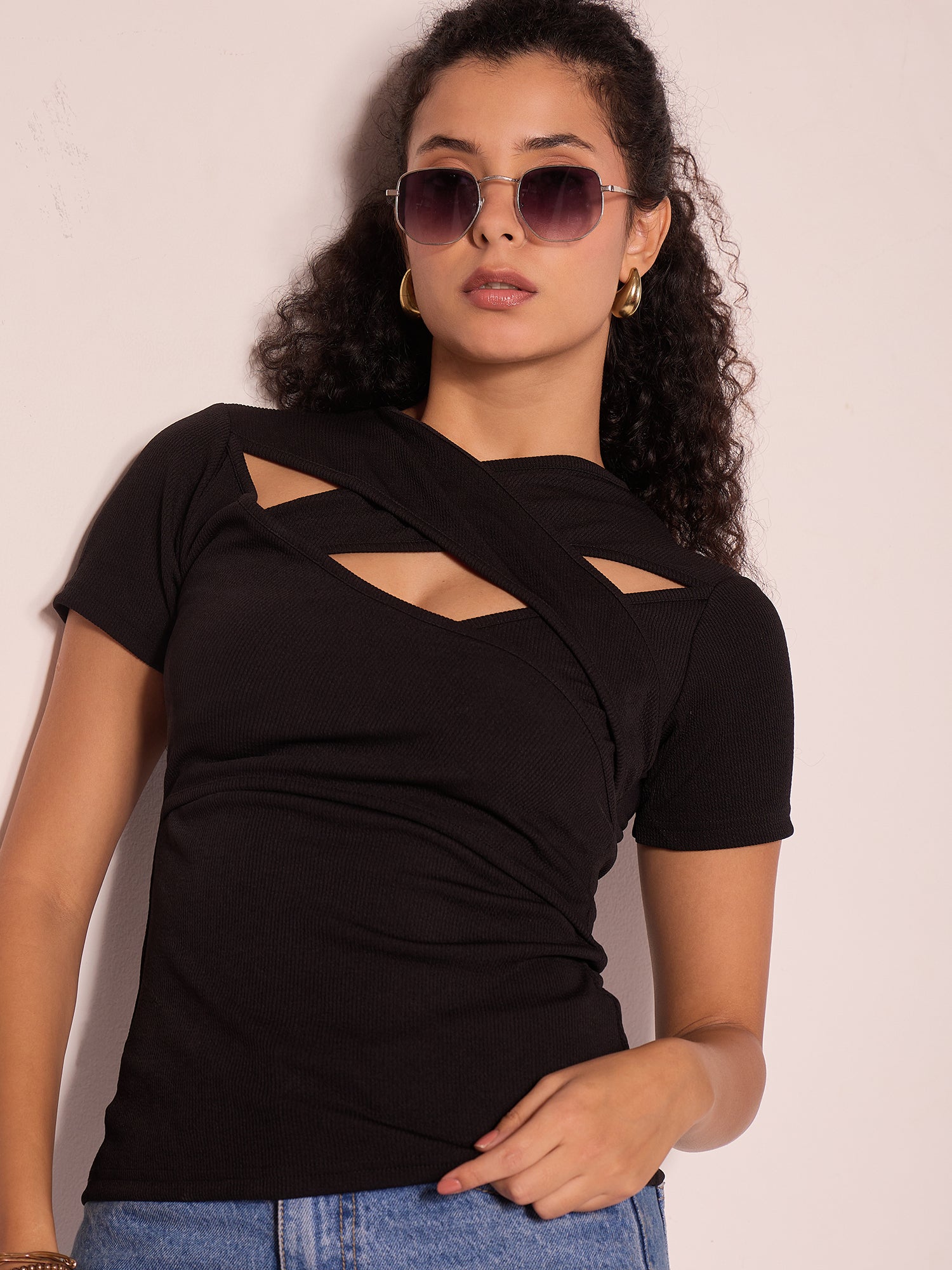 Criss Cross Ribbed Top - Uptownie