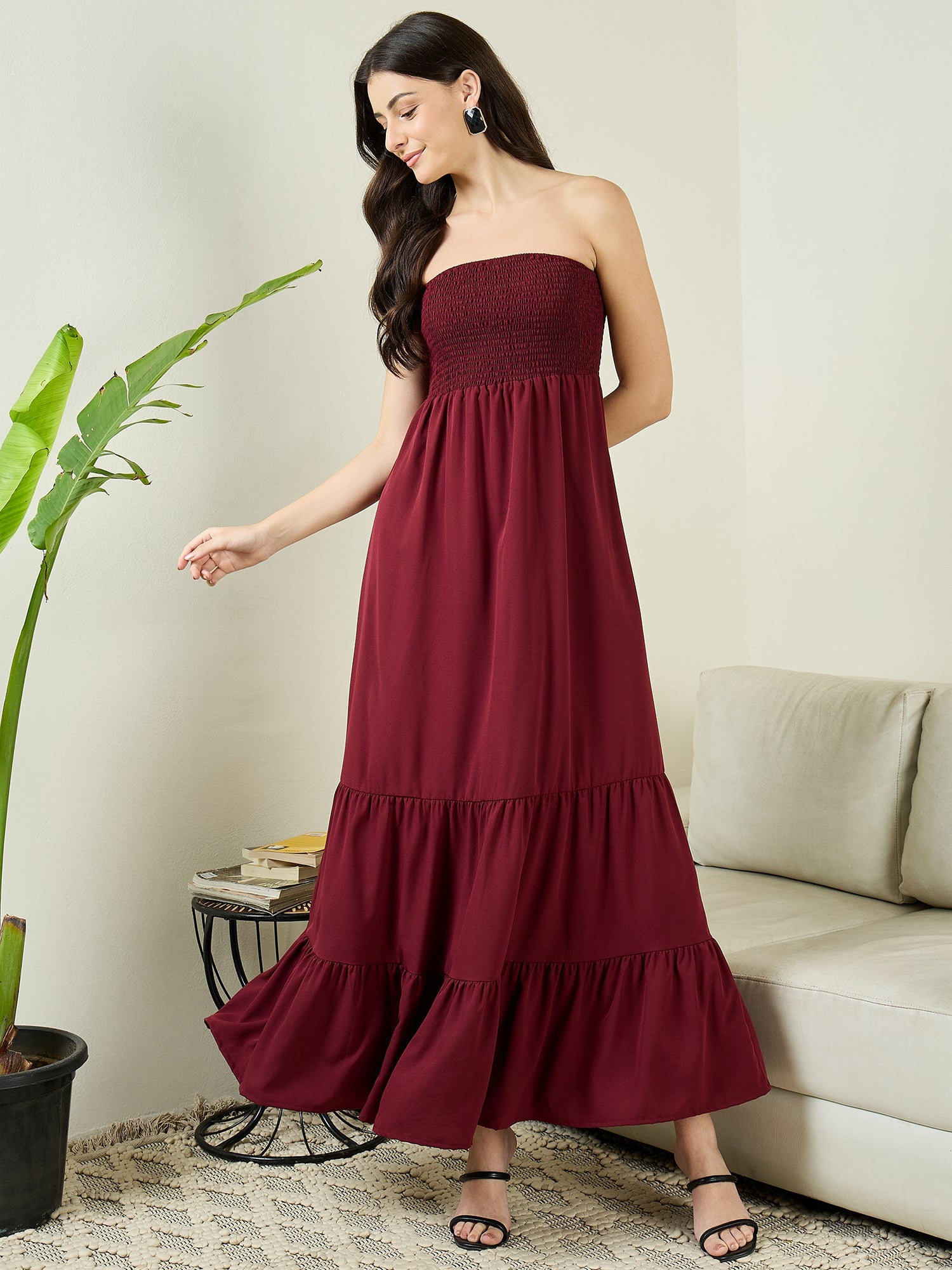 Strapless Smocked Maxi Dress